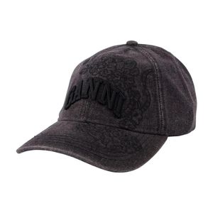 Ganni Black Washed Embroidery Cap