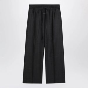Fear Of God Black Dark Wide-Leg Wool Trousers for men