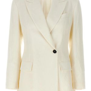 Brunello Cucinelli Natural Double-Breasted Blazer