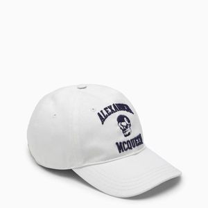 McQueen White Varsity Skull Lo Cap for men