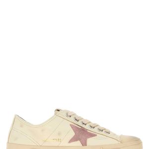 Golden Goose Deluxe Brand White V-Star 2 Nappa Upper Rubber Toe Suede Star