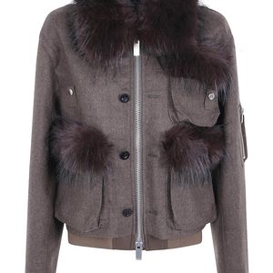Sacai Grey Wool Melton Blouson