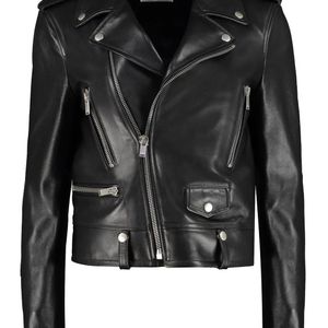Saint Laurent Black Leather Biker Jacket