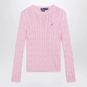 Polo Ralph Lauren Pink Cable-Knit Cotton Sweater