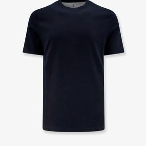 Brunello Cucinelli Blue Cotton T-Shirt for men