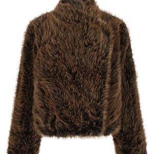 BB COUTURE Brown B&B Couture 'Susan First' Eco-Fur Coat