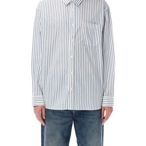Vans Blue Premium Dobby Stripe Long Sleeve Shirt for men