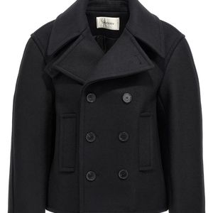 Saint Laurent Black Oversized Caban Coat