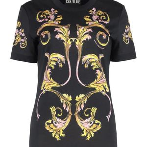 Versace Jeans Couture Black Cotton Crew-Neck T-Shirt