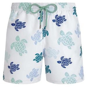 Vilebrequin Blue Swim Shorts With Multicolour Turtle Print for men
