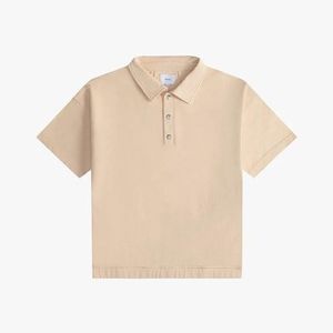 Rhude Natural Pique Snap Short Sleeve Polo for men