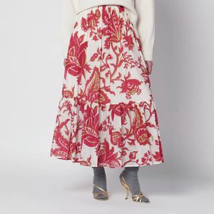 Etro Red Skirt With Floral Print