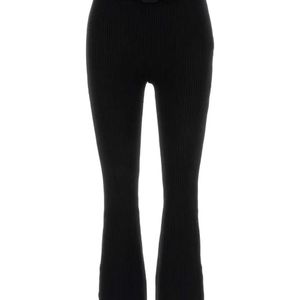 Courreges Black Capri Rib Knit Pants