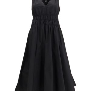 Pinko Black V-Neck Ruched Dress