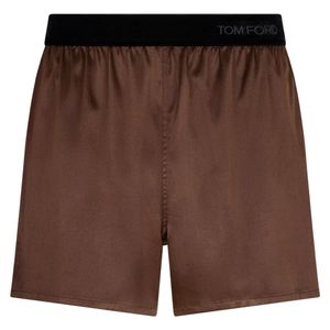 Tom Ford Brown Silk Pajama Shorts