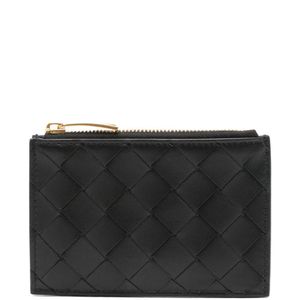 Bottega Veneta Black Zipped Card Case