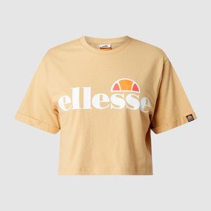 Ellesse Natur Cropped T-Shirt mit Logo-Print Modell 'Alberta'