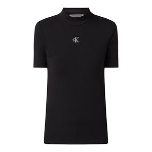 Calvin Klein Schwarz T-Shirt aus Baumwoll-Elasthan-Mix