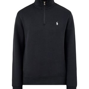 Polo Ralph Lauren Blue Double Knit Quarter Zip Sweatshirt for men
