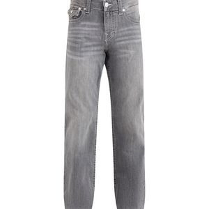 True Religion Grey Ricky Straight Leg Jeans for men