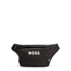 Boss Black Structured Belt Bag With Contrast Logo for men