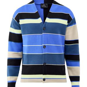 Paul Smith Blue Striped Knitted Cardigan for men