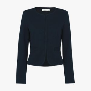 Whistles Blue Women's Collarless Jersey Jacket