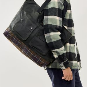 Barbour Field Wax Tote Bag Sage for men