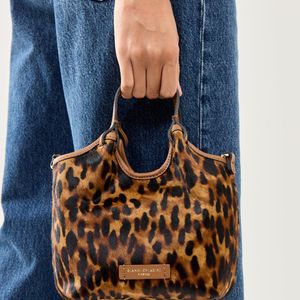 Gianni Chiarini Brown Dua Lynx Small Crossbody Bag Leopard