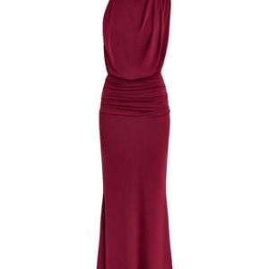 Club L London Red Umaira High Neck Maxi Dress Burgundy