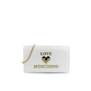 Love Moschino Witte Clutch Met Logo voor heren