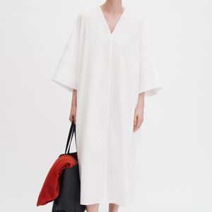 Filippa K White V-Neck Cotton Kaftan