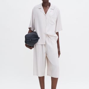 Filippa K White Draped Twill Shorts