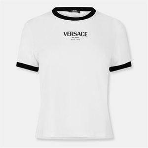 Versace White T-Shirt With Logo