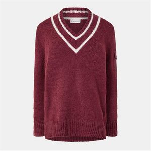 Moncler Red Knitted Crew Neck Jumper