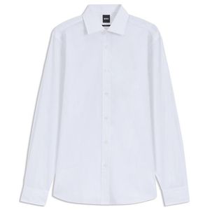 Boss White Cotton Long Sleeve Slim Fit Shirt for men