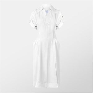 Bottega Veneta White Linen A Line Dress