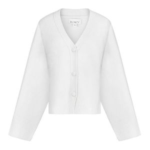 Raey White V-Neck Cardigan