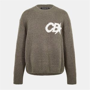 Cole Buxton Grey Star Knitted Crew Neck Jumper for men