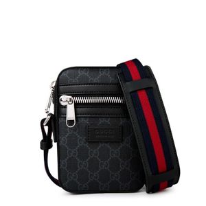 メンズ Gucci 【公式】 (グッチ)GGスプリーム メッセンジャーバッグブラック/グレー GGスプリーム キャンバス ブラック