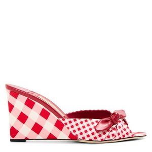 Jimmy Choo Red Wedge Sandals