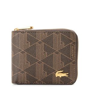 Lacoste Brown Mono Leather Billfold Wallet for men