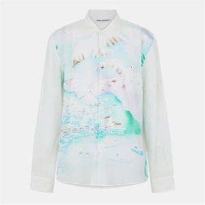 Our Legacy Blue Patterned Long Sleeve Shirt for men