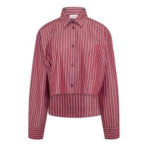 ANDAMANE Red Georgiana Crop Long Sleeve Patterned Shirt