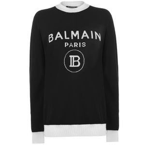 Balmain インターシャ ロゴ セーター ブラック