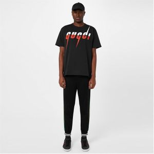 T-shirt en coton à imprimé logo Blade Gucci pour homme en coloris Noir