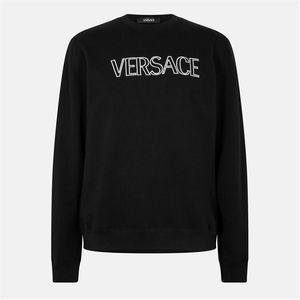 Versace Black Logo Crew Sweater for men