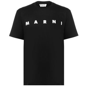 メンズ Marni ブラック フロント ロゴ T シャツ