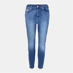 7 For All Mankind Blue Ankle Skinny Jeans