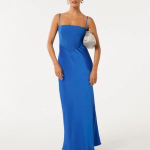 Forever New Blue Marli Petite Corset Maxi Dress
